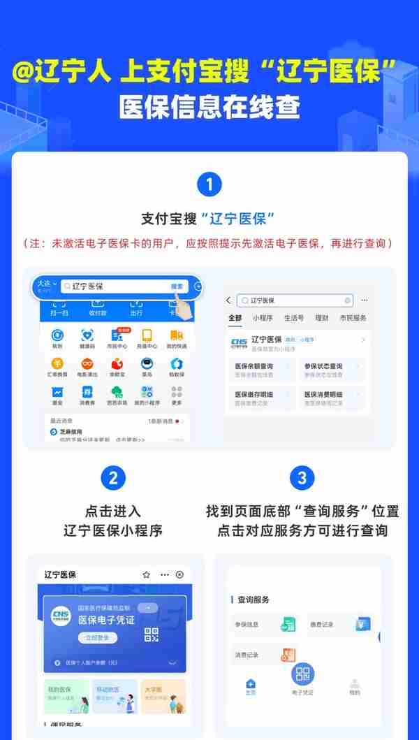 @辽宁人！上支付宝搜“辽宁医保”，医保信息在线查